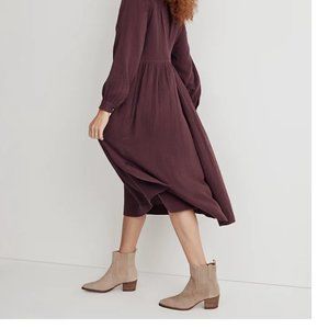 Madewell Lightspun Button-Front Midi Dress